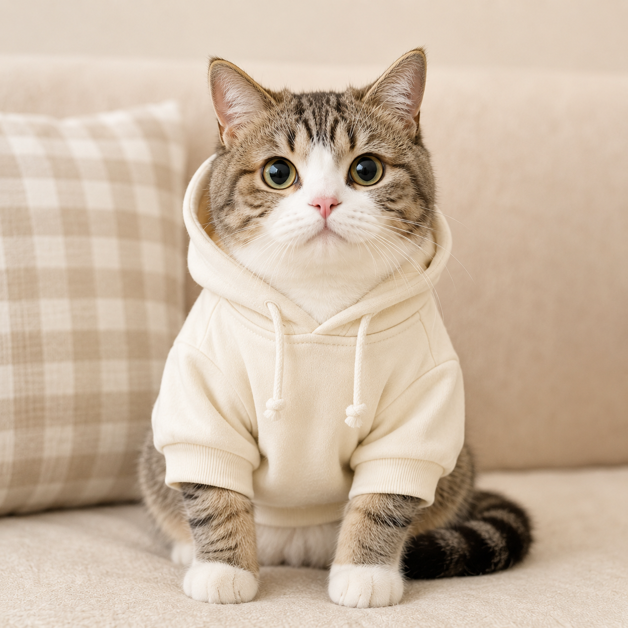 Áo Hoodie Trơn Basic Cho Mèo AMBABY - Q1HDTRON
