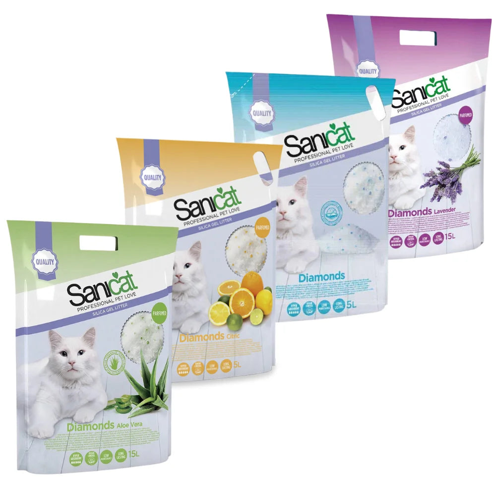 Cát Thủy Tinh Cho Mèo Sanicat Silica Gel C3SANIGL05