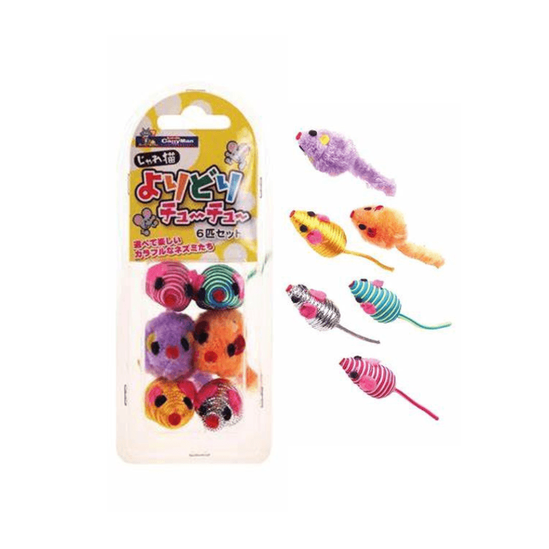 Hộp 6 Chuột Mini CattyMan Đồ Chơi Cho Mèo D2CMANCHUOT